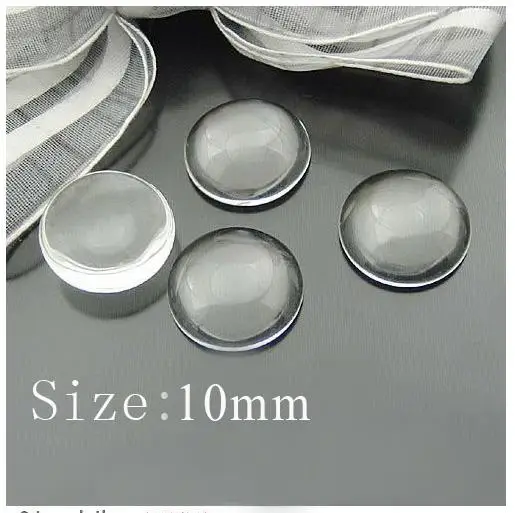 

10*10mm Clear Round domed magnifying glass cabs, glass round, round glass DIY 200 Count