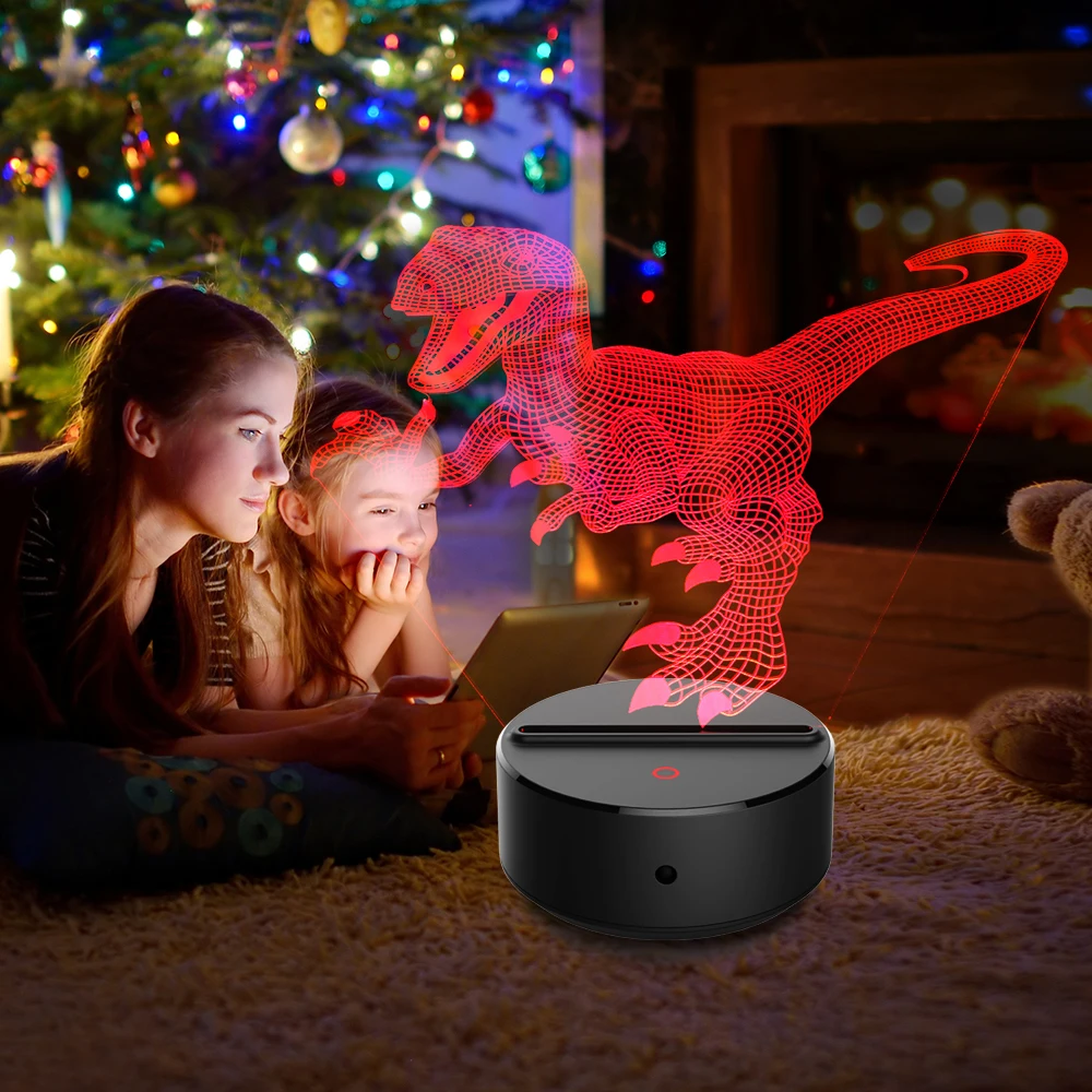 3D светодиодный ночник в форме животных 7 цветов настольный Ночной светильник для