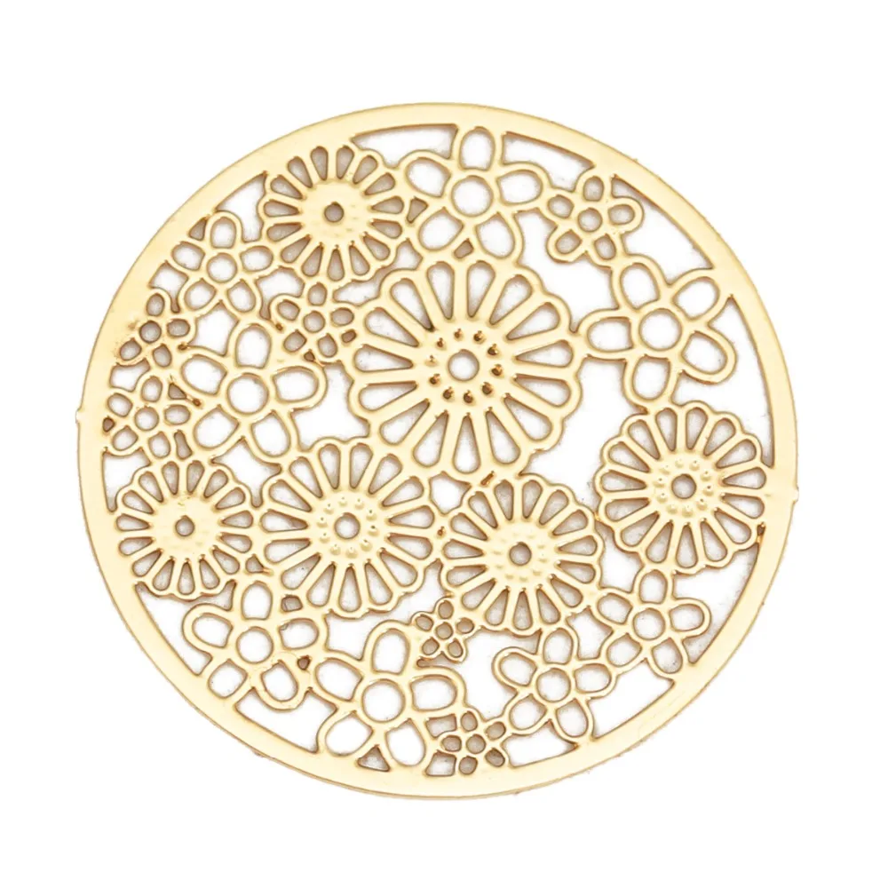 DoreenBeads модное металлическое Филигранное тиснение соединители круглые