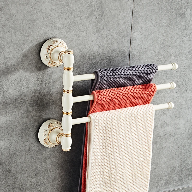 Ванная комната вешалка для полотенец черный/белый вращающийся Полотенца стойки