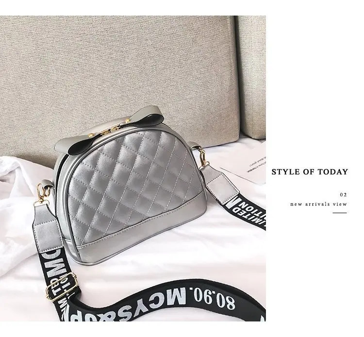 summer hot sale diamond lattice zipper bow design crossbody bags for womenfemale PU leather fashion meaaenger handbag