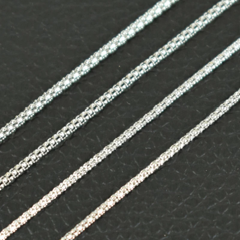 Ожерелье из серебра 925 пробы с цепочкой в виде попкорна для мужчин и женщин|chain