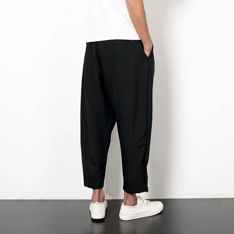 Мужские брюки большого размера свободные хлопковые шаровары в стиле Харадзюку