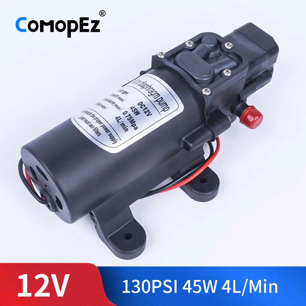 DC 12 В 45 Вт 130PSI 4L/мин водяной мембранный насос высокого давления самовсасывающий насос автоматический переключатель для садового вагона