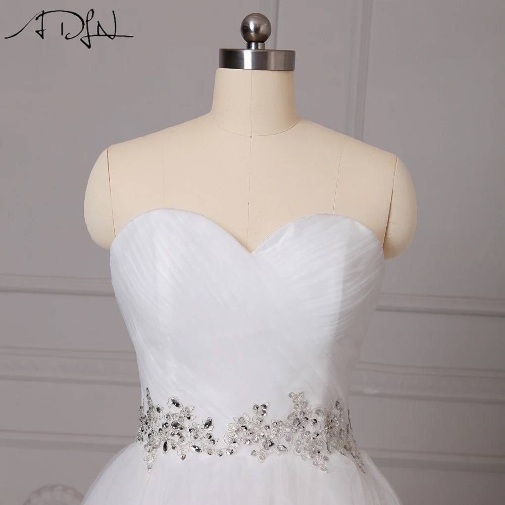 ADLN Элегантные Свадебные платья Милая тюль бисером Vestidos de Novia A Line Белый/корсет