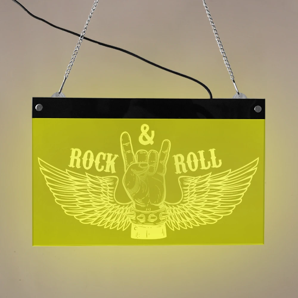 Rock N Roll рок музыка многоцветная меняющая светодиодсветильник вывеска подарок для