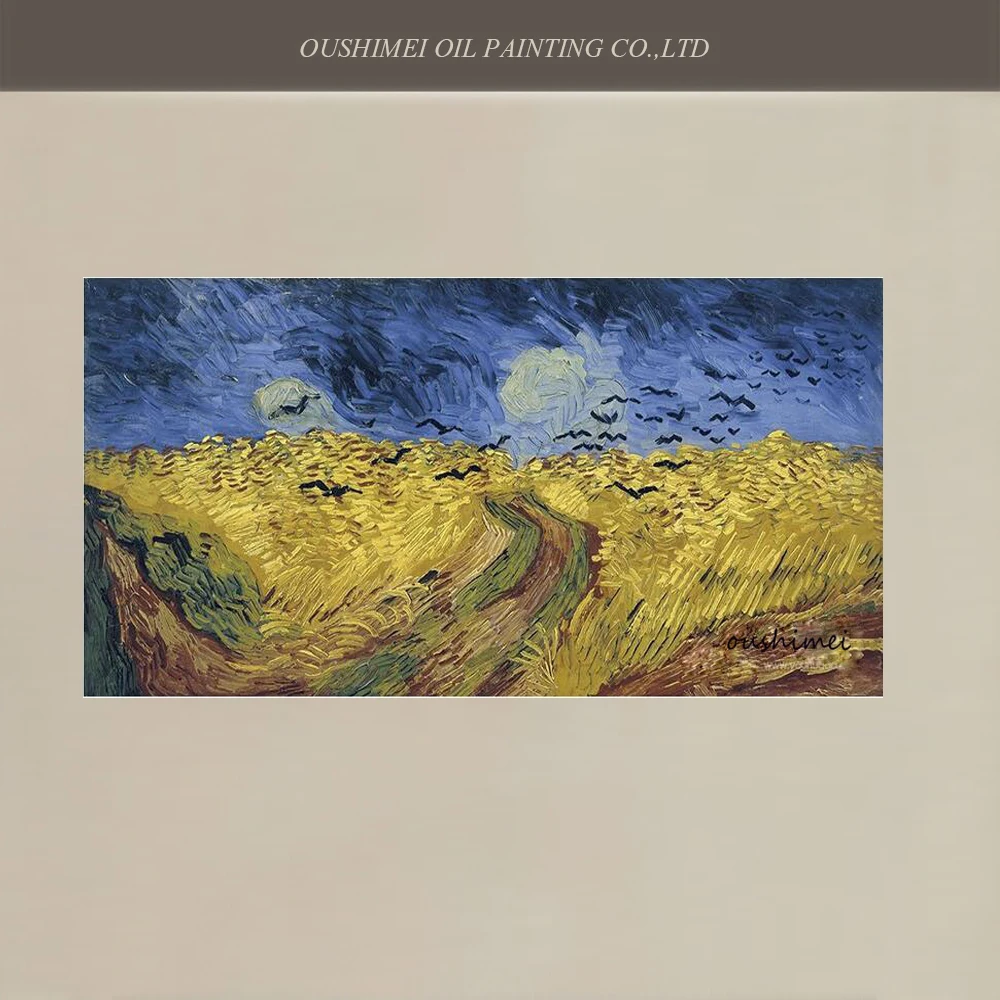 Художественная ручная роспись Группа ворон кукурузное поле картина маслом на