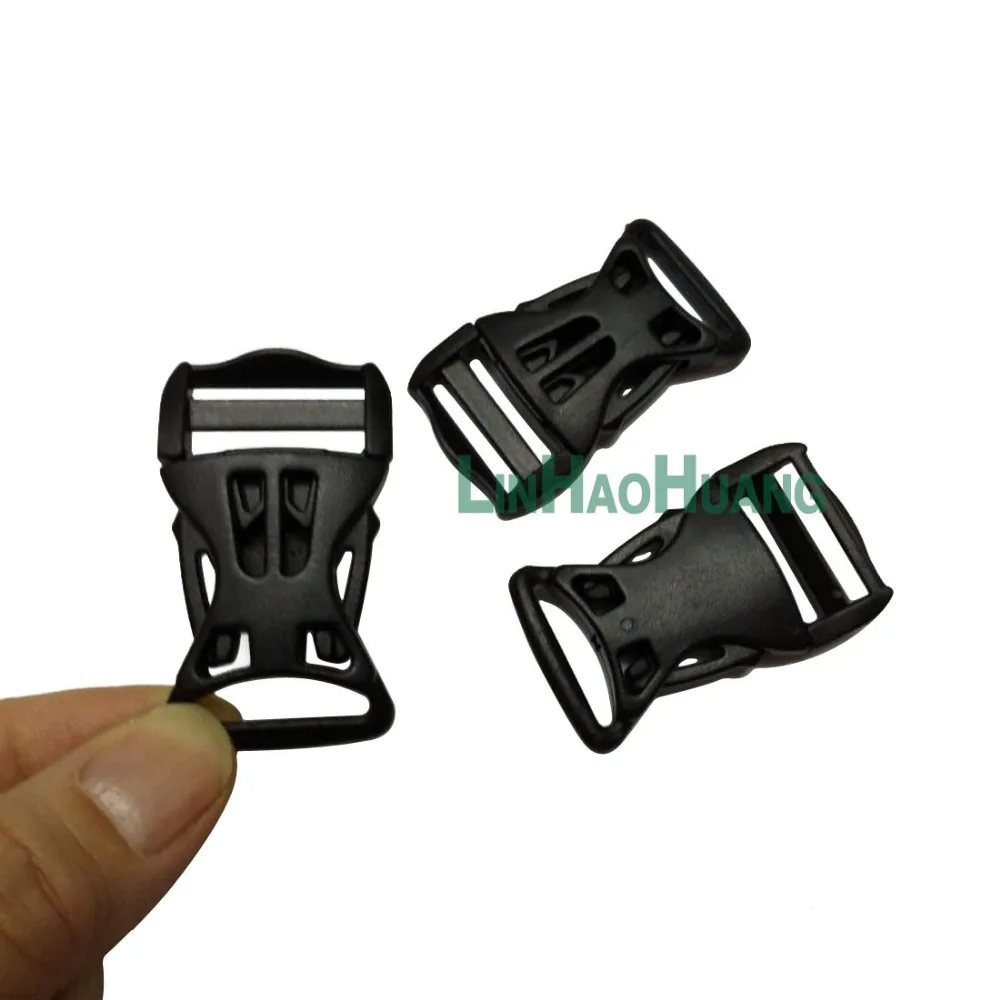 

50 шт./лот 20 мм черная пластиковая двойная регулируемая и безопасная двойная застежка для паракорда тактическая обувь сумки DIY аксессуары