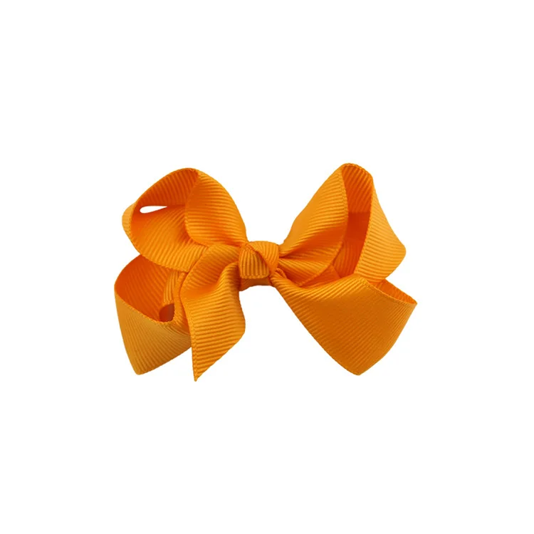 a17 Orange Маленькие банты для волос с заколками для девочек, детские мини-бутики, простые банты из ленты, заколки для волос, аксессуары для волос, банты из ленты - Цвет: a17 Orange