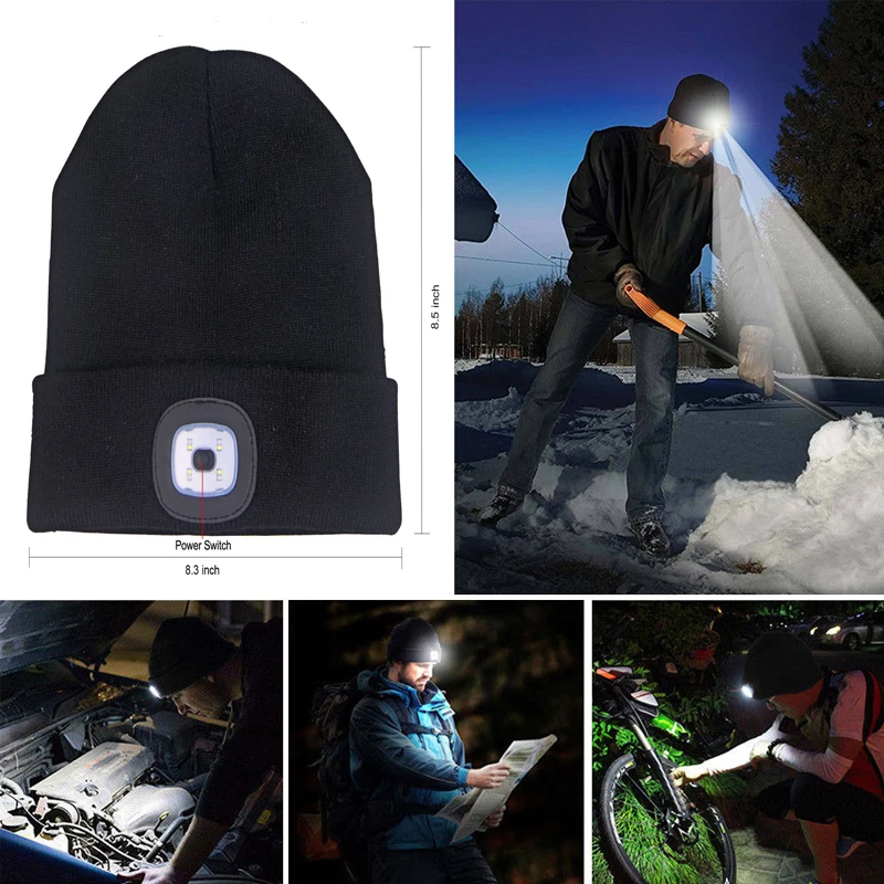 4Led светильник головная лампа Bluetooth наушники для воспроизведения музыки зарядка через usb теплая шапка для улицы Новинка
