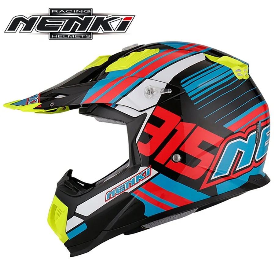 white blue 1шт NENKI внедорожный шлем Casco Capacete Cross горные мото горный велосипед ATV унисекс внедорожный защитный шлем мотоциклетный шлем - Цвет: white blue