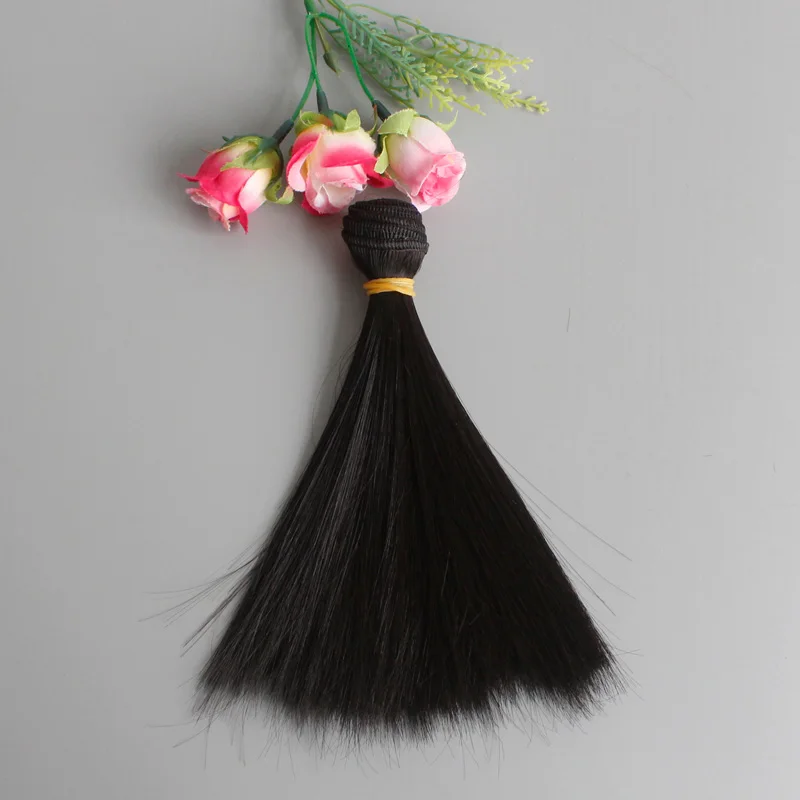 Fanyi 15 см * 100 длинные прямые высокотемпературные волокна BJD SD парики DIY Волосы для