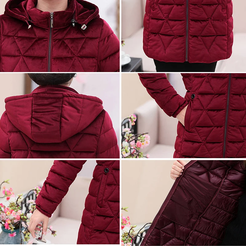 Парка женская с хлопковой подкладкой повседневная капюшоном на осень и зиму