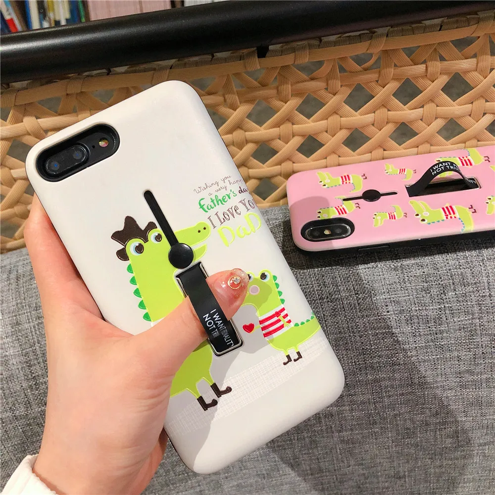 Скрыть кольцо подставка-держатель чехол для iPhone 8 Plus мультфильм смешной с принтом