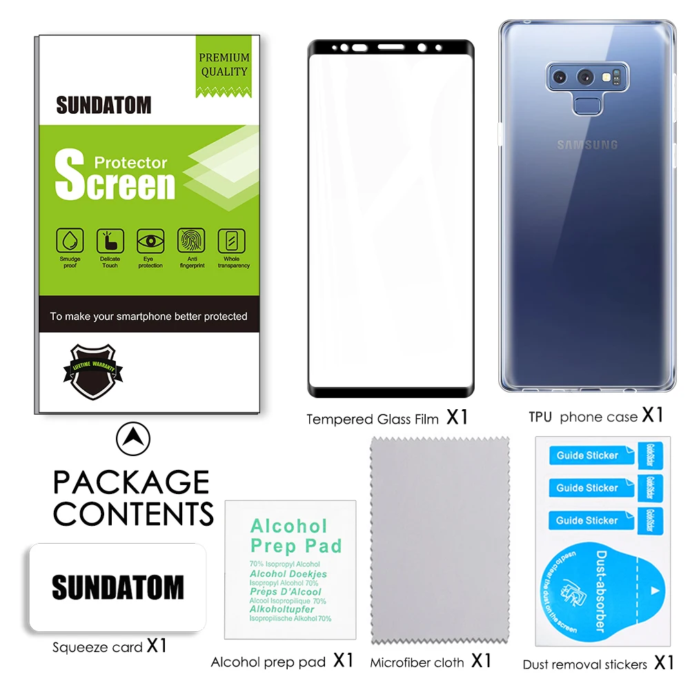 Примечание 9 закаленное стекло с чехлом для телефона протектор экрана samsung Galaxy Note