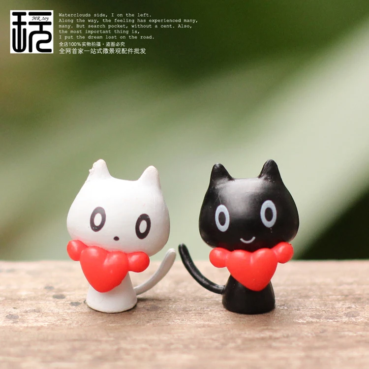 2 шт. черно белые миниатюры для влюбленных кошек и котят|miniatures for terrariums|miniature