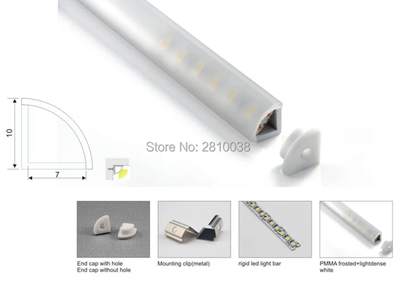 Комплекты/партия V образные светодиодные уголки из алюминиевого профиля 20 х1 м