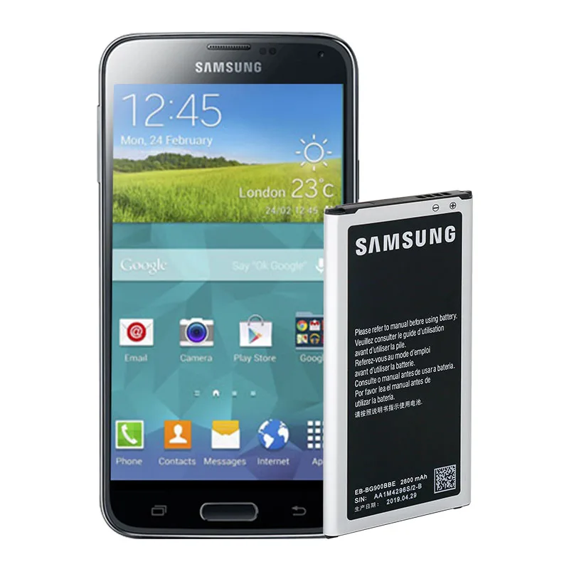 Оригинальный samsung S5 Батарея для Galaxy G900 G900S G900I G900F G900H i9600 G870 G870A EB-BG900BBE EB-BG900BBC 2800 мАч с