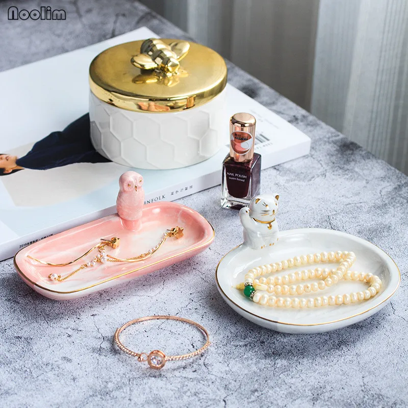 NOOLIM скандинавский мраморный лоток для хранения ювелирных изделий маленький