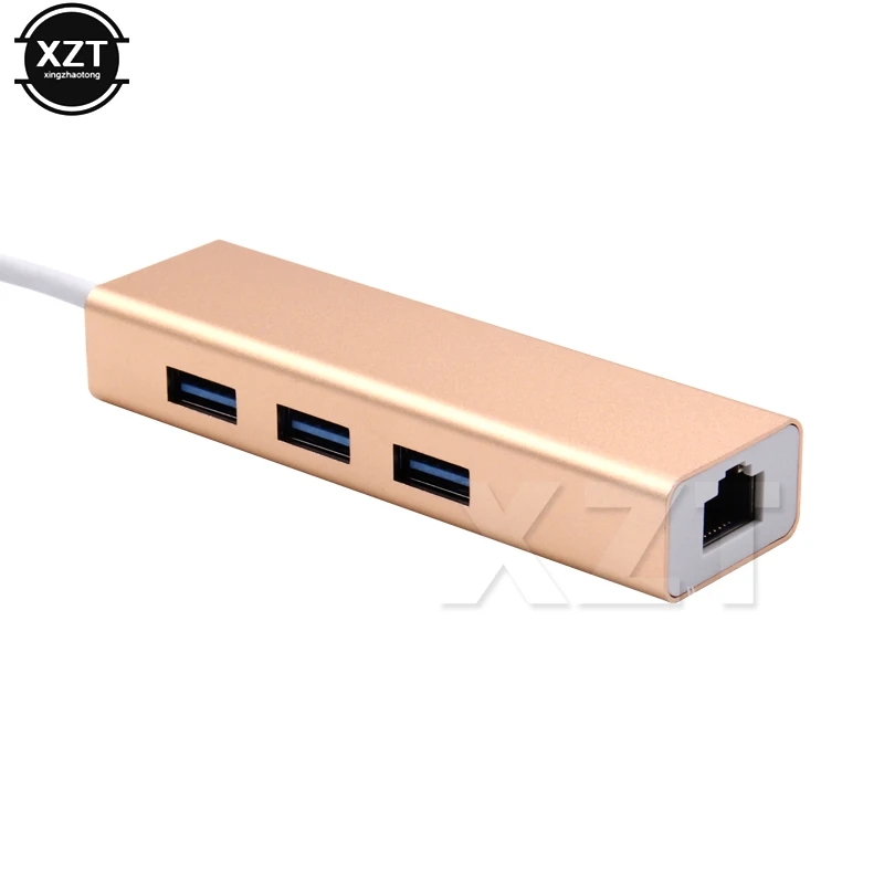 1 шт. горячая Распродажа тип-c в 3-портовый концентратор USB 3 0 с RJ45 100/1000 гигабит Ethernet