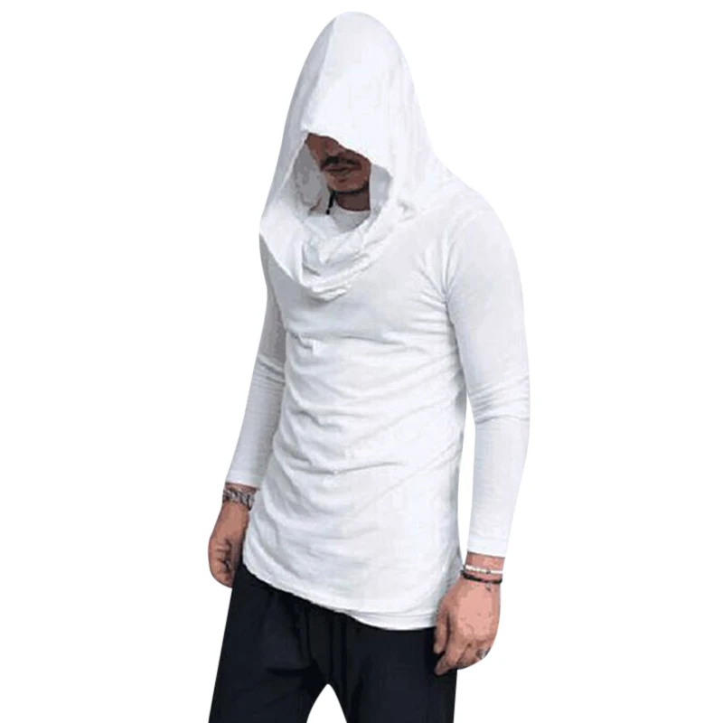 Новая мода Для мужчин плащ накидка с капюшоном пуловер куча воротник длинным