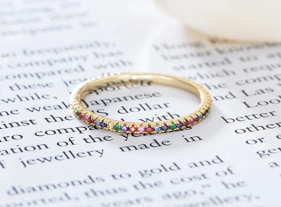 ORSA JEWELS, женские кольца из твердого 925 пробы серебра, аксессуары, микро инкрустированное красочное циркониевое кольцо, S925 серебро, хорошее ювелирное изделие OSR63
