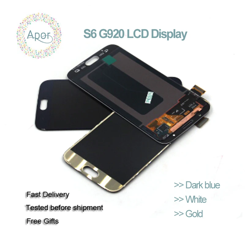 S6 LCD Screen For Samsung galaxy G920 G920F Display Touch Digitizer Assembly lcd White Blue Gold | Мобильные телефоны и