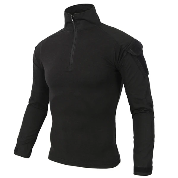 Black S-5XL, большие размеры, тактическая рубашка, Униформа, уличная камуфляжная боевая одежда, походные тренировочные Топы в стиле милитари, рубашка с длинным рукавом в армейском стиле - Цвет: Black