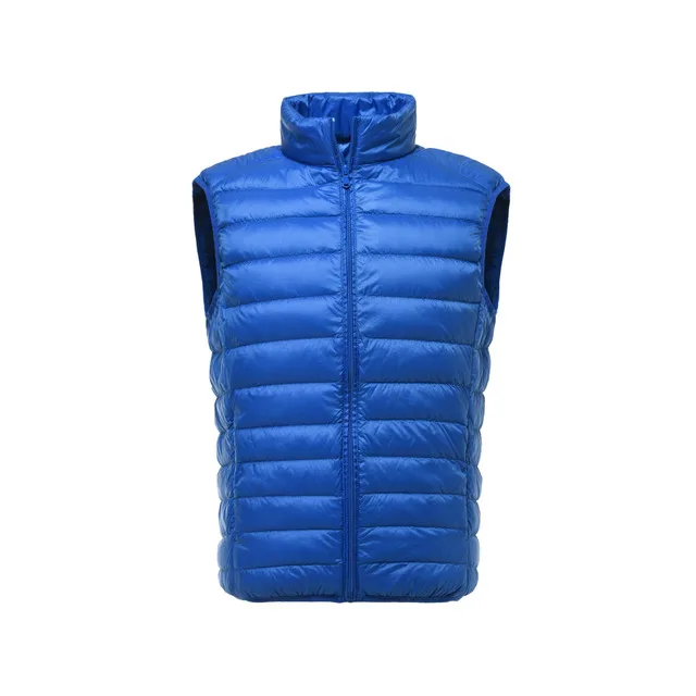 Sky Blue DAVYDAISY New Autumn Winter Man Waistcoat Ultralight Stand Collar Duck Down Padded Warm Vest Men Sleeveless Coat DCT-268 - Цвет: Sky Blue