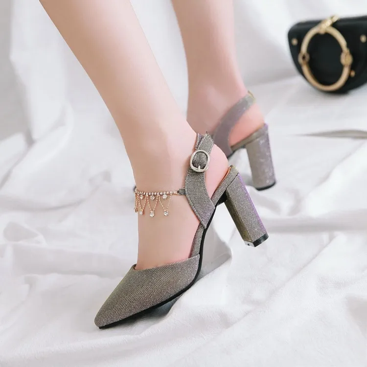 FERLENZ/большие размеры расшитые блестками туфли с острым закрытым носком|Женские