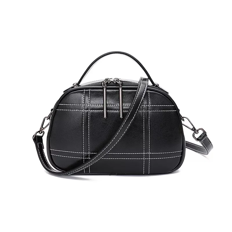 Модная клетчатая дизайнерская натуральная сумка для женщин из бычьей кожи