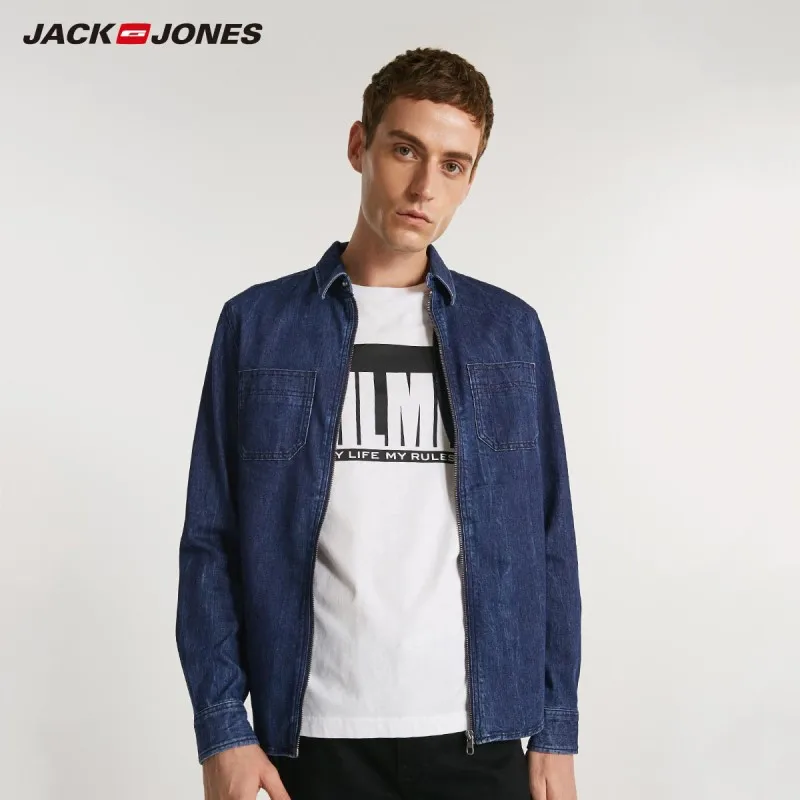 Мужская Повседневная Удобная джинсовая рубашка JackJones | 218305502|Повседневные