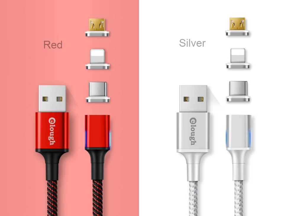 Elough Магнитный кабель для iPhone Xiaomi samsung Android мобильный телефон магнит зарядное устройство Быстрая зарядка type C Micro USB кабель