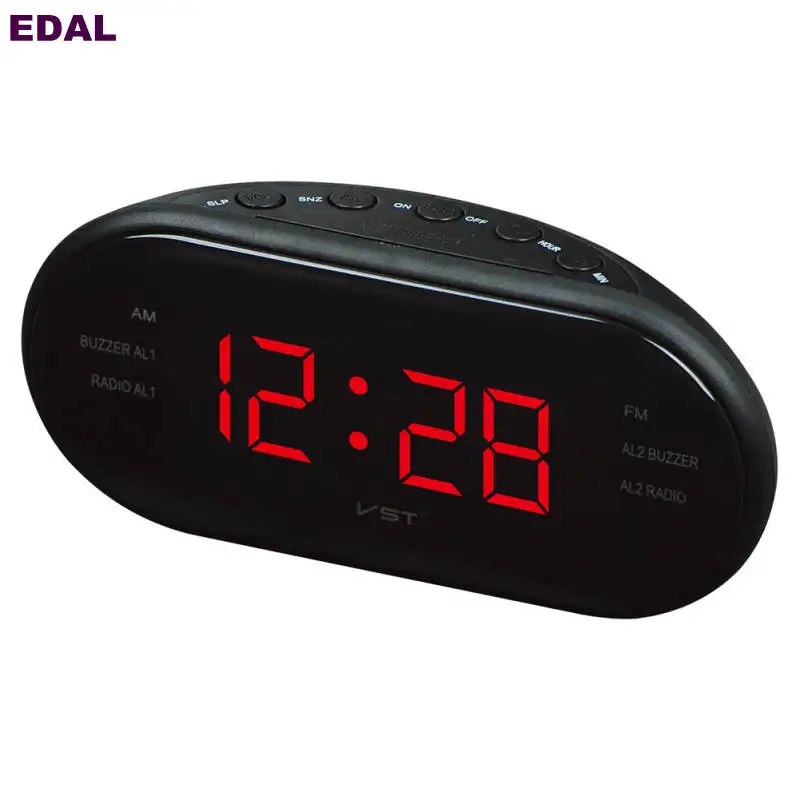 EDAL New Fashion Modern AM/FM LED Clock Radio Electronic Desktop Digital Table Clocks Snooze Function-25 | Электроника