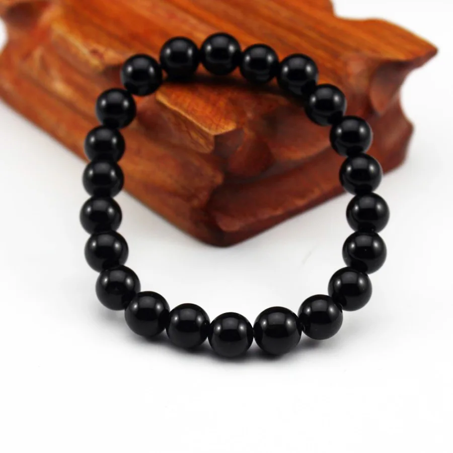 Black Onyx Чакра браслет из бисера для мужчин 8 мм натуральный камень Лава Рок тигровый глаз черный ониксовый матовый бусины из лечебных камней стрейч Шарм Йога женщин ювелирные изделия - Окраска металла: Black Onyx