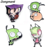 p3835 dongmanli funny alien metal enamel brooches and pins collection lapel pin backpack badge collar jewelry