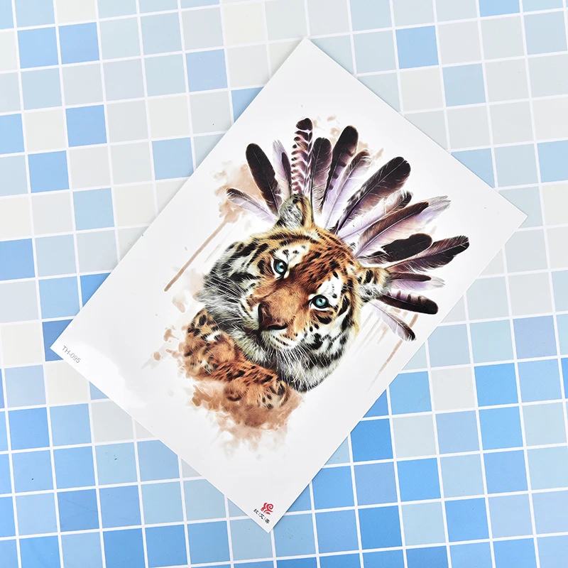 1 х Женская наклейка с горячим дизайном временная тигром для татуировки