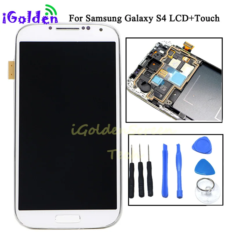 Оригинальный OEM ЖК экран для Samsung S4 i337 i9505 i9500 i545 m919 дигитайзер с рамкой в сборе AAA