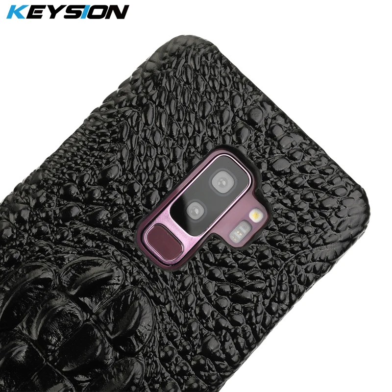 KEYSION Phone Case for Samsung Galaxy S9 Plus Luxury Genuine Leather Crocodile Pattern Back Cover S9+ Anti-knock | Мобильные