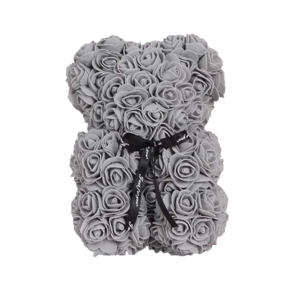 25 см Мишка Тедди роза с коробкой Искусственные из ПЭ цветок медведь Роза День