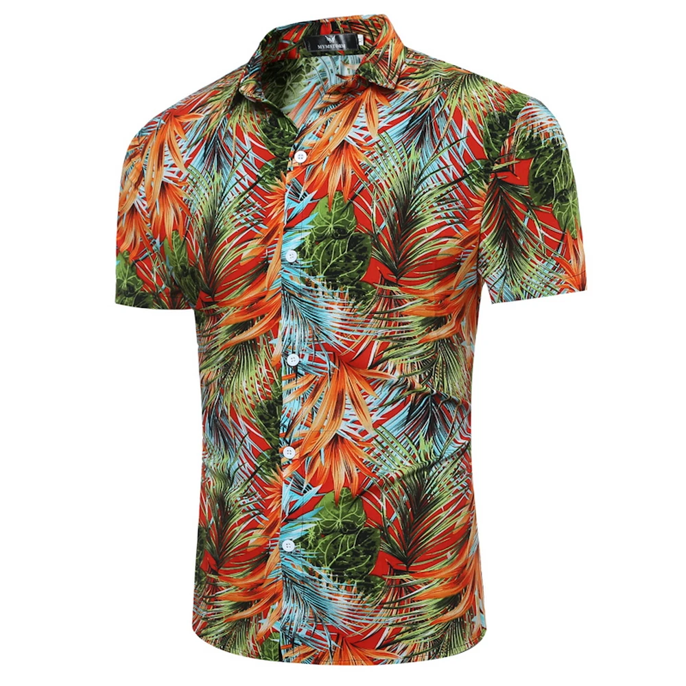 2018 Mens Shirts Hawaiian Shirt Camisa Social Masculina Short Sleeve Casual Slim Fit Men Clothing Chemises Homme | Мужская одежда