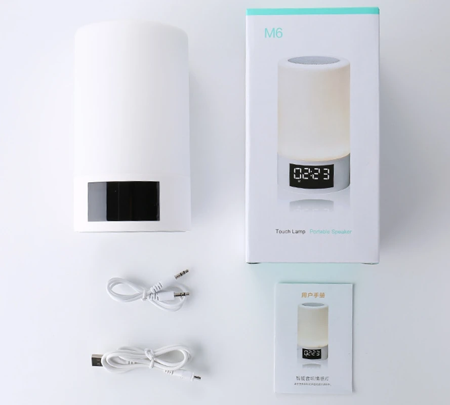 Настольный Bluetooth Динамик Сенсорный датчик мини динамик будильник с красочным