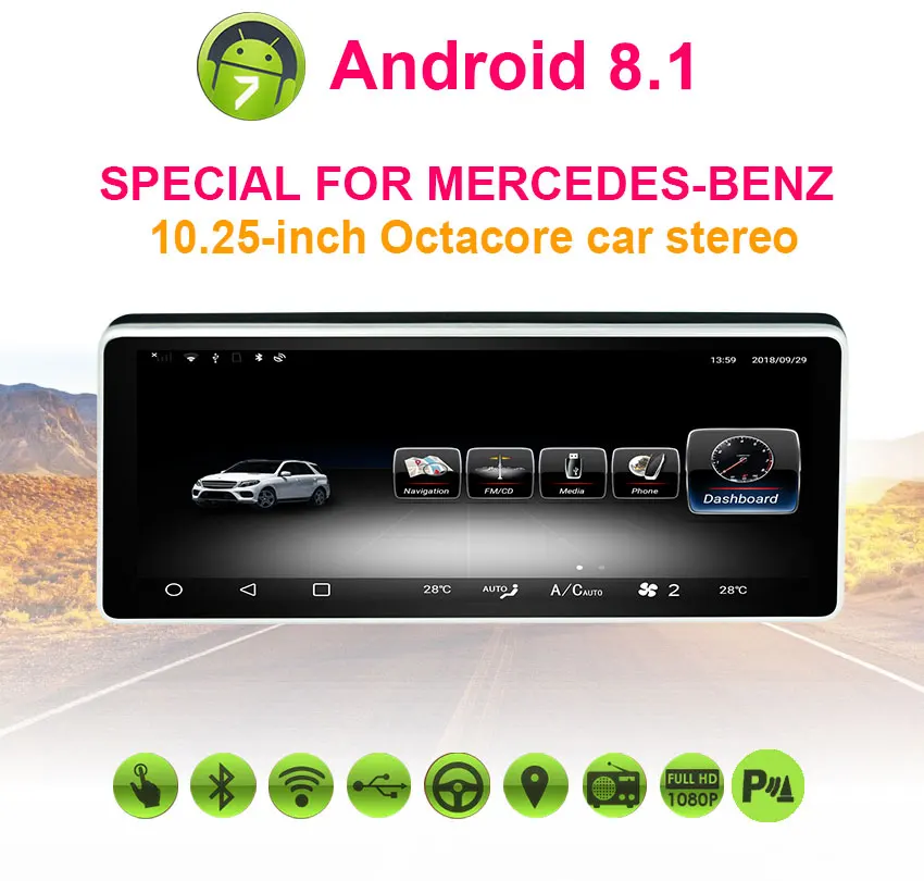 Koason Android 8 1 10 25 HD сенсорный экран автомобильный мультимедийный плеер для BENZ B Class 2012