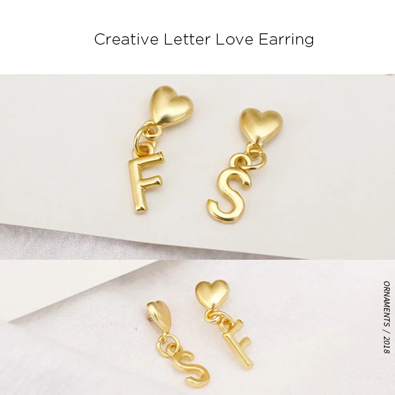 2019 минималистичные Ins горячие серьги с буквой для женщин Normcore в форме Золотого