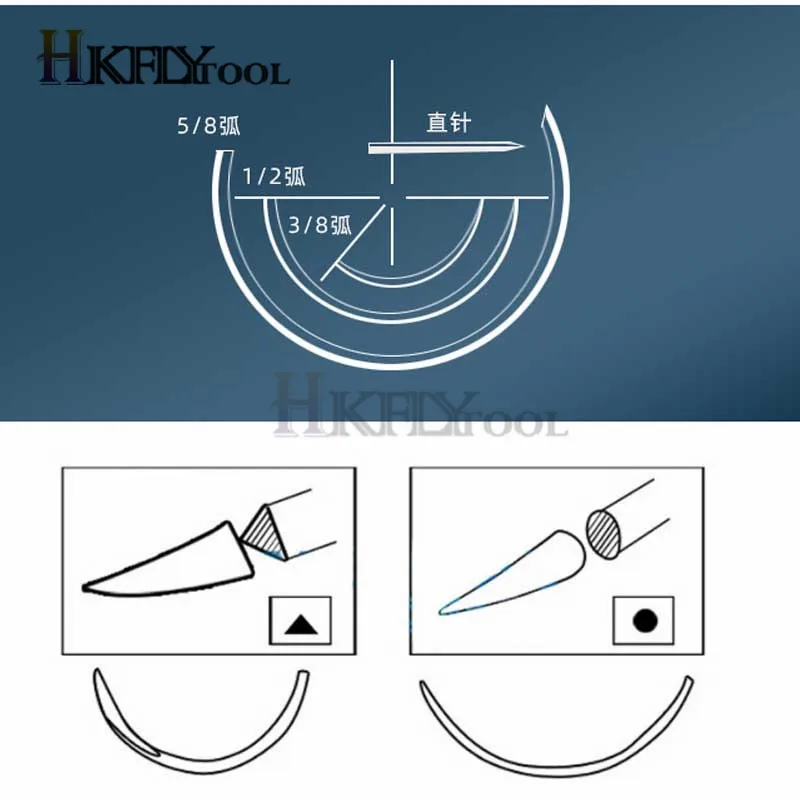1 шт. хирургический инструмент с круглыми шовными иглами Мононить из нейлона