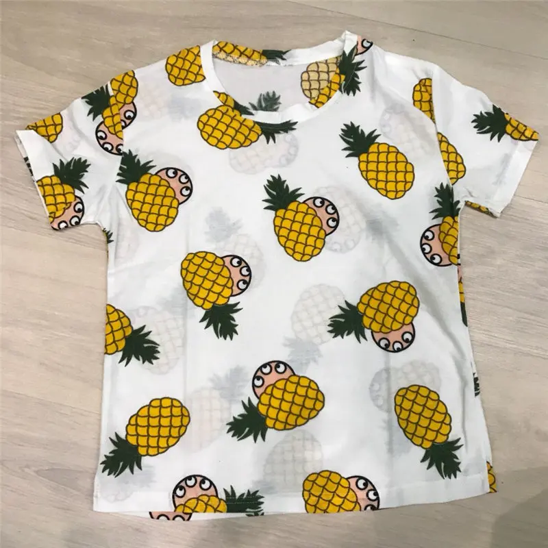 Футболка женская с коротким рукавом и принтом ананасов из хлопка|tshirt women|tshirt styleus