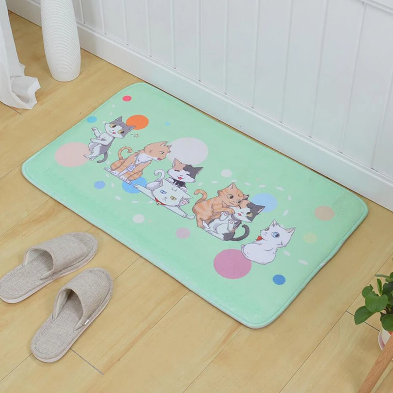 Коврики для ванной и кухни фланелевый ковер с рисунком животных симпатичных