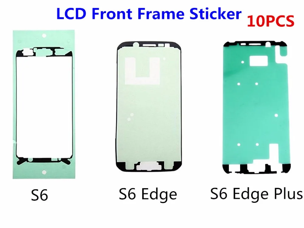 10 шт./лот для Samsung Galaxy S6 Edge Plus S7 S8 S9 передняя рамка сенсорного ЖК-экрана клейкая