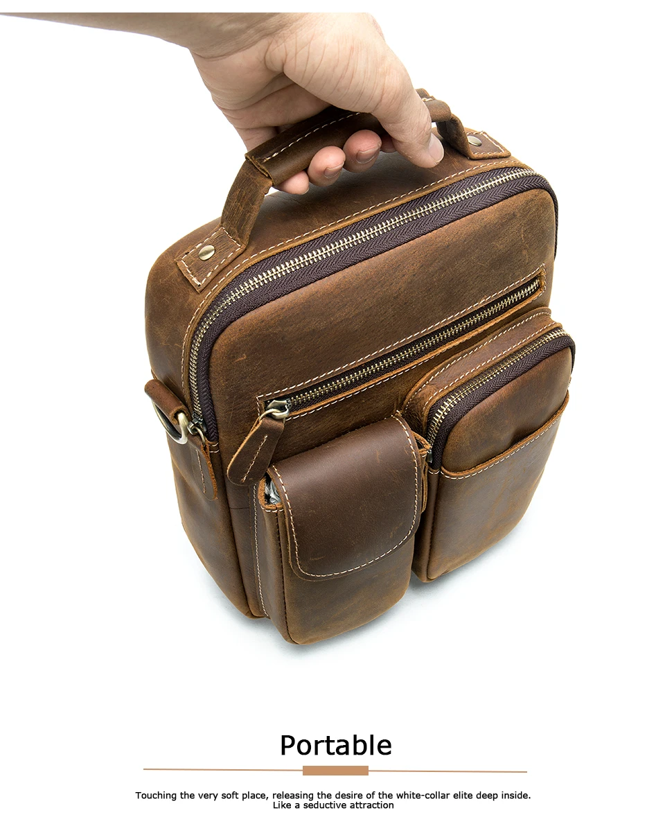 WESTAL men's shoulder/crossbody bags genuine leather messenger bag men’s shoulder bag for men handbag flap zipper vintage bags