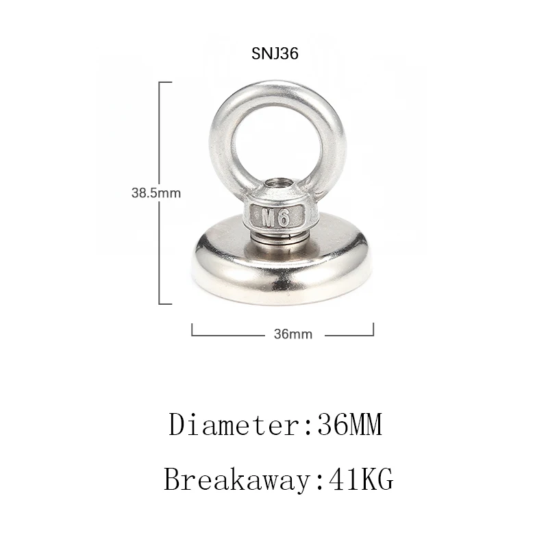 SNJ36 magnet 260 кг до 360 кг сильное неодимовое кольцо рыболовный магнит магнитный материал Deep Sea спасательные восстановительные поисковые магниты с веревкой - Цвет: SNJ36 magnet